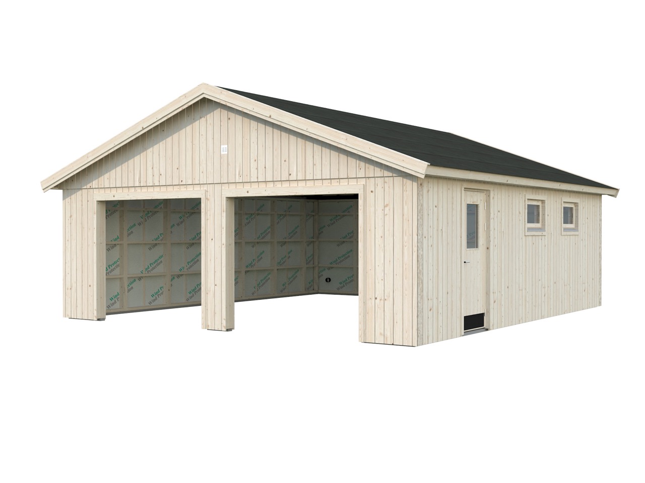 Andre günstig m² kaufen Holz | Shop Holz-Garage 665x739cm 44,7 aus 18mm von PALMAKO Garagen im Tor ohne