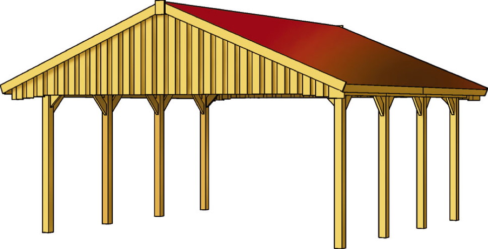 Holz Carport SKANHOLZ Satteldach Einzelcarport Gr 4