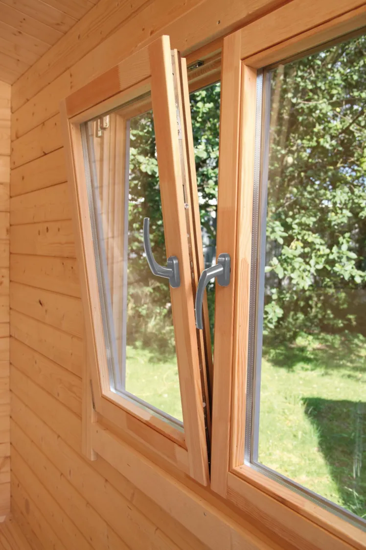 Doppel-Fenster 70 Einhand 70mm Holzfenster Gartenhausfenster Einbaufenster