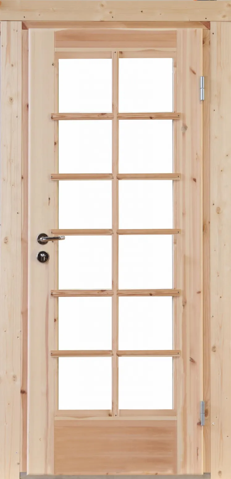 Gartenhaus Holz Einzel-Tr Nils fr Wandstrke ISO-Verglasung 28mm
