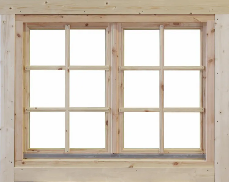 Doppel-Fenster Alina 28 ISO 28mm Holzfenster Gartenhausfenster Einbaufenster