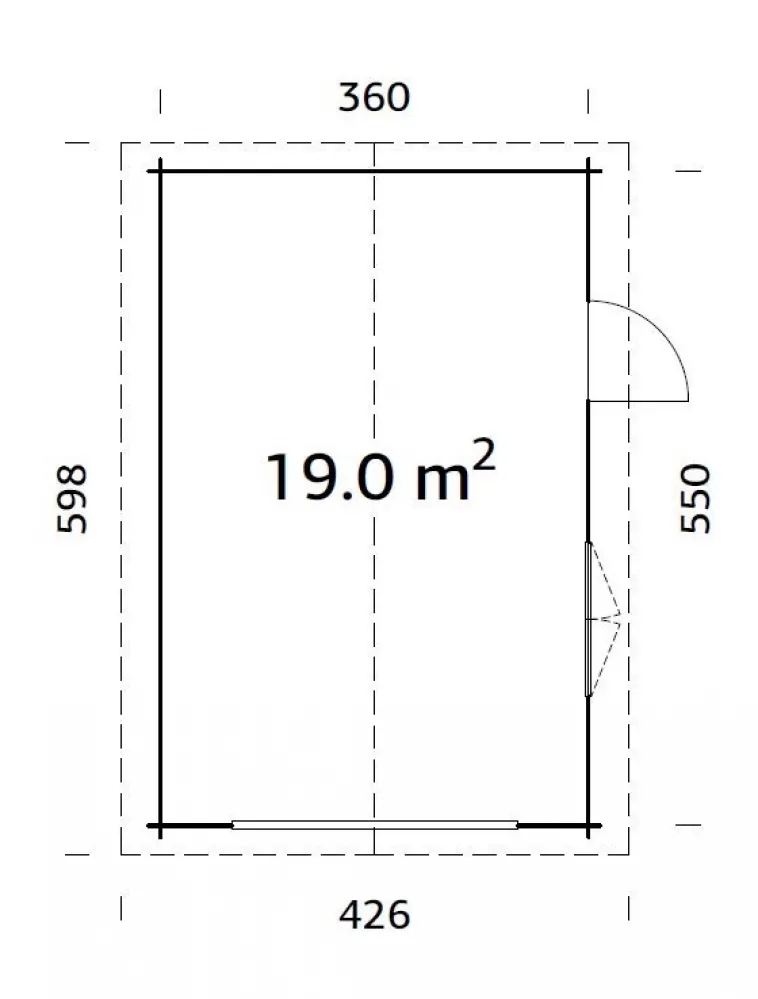 Garagen ohne Tor Holz im von 44mm 380x570cm Shop m² 19,0 PALMAKO kaufen | Holz-Garage Roger aus günstig