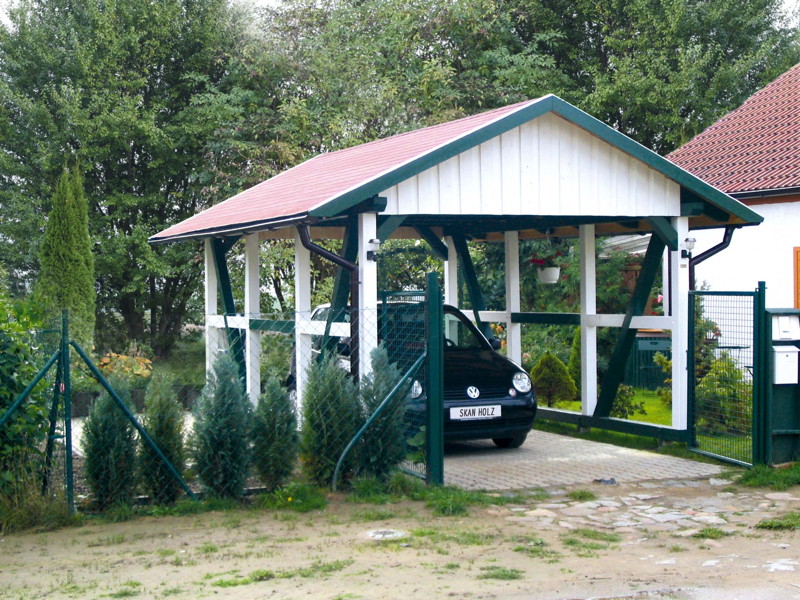 Holz Carport SKANHOLZ Schwarzwald Fachwerk Einzelcarport