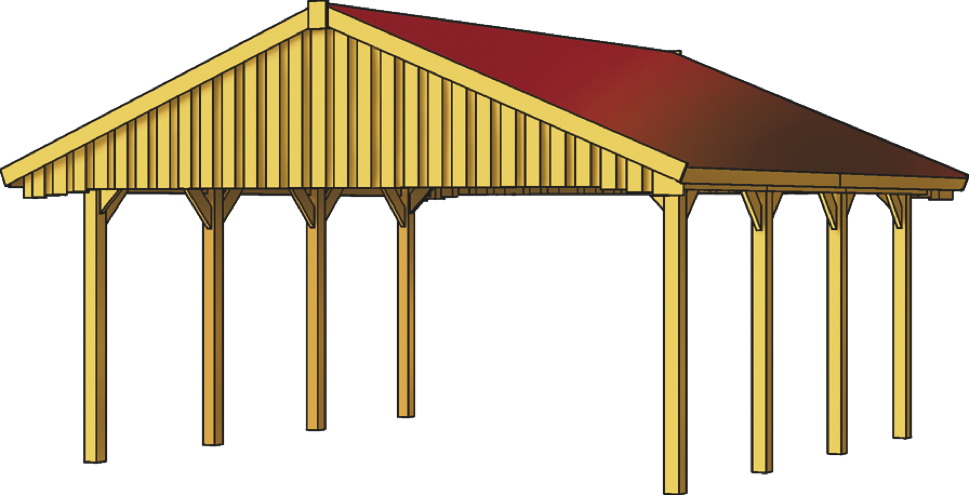 Holz Carport SKANHOLZ Sauerland Satteldach Doppelcarport